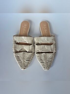 Matisse "East End" Leather Woven Slides - 6